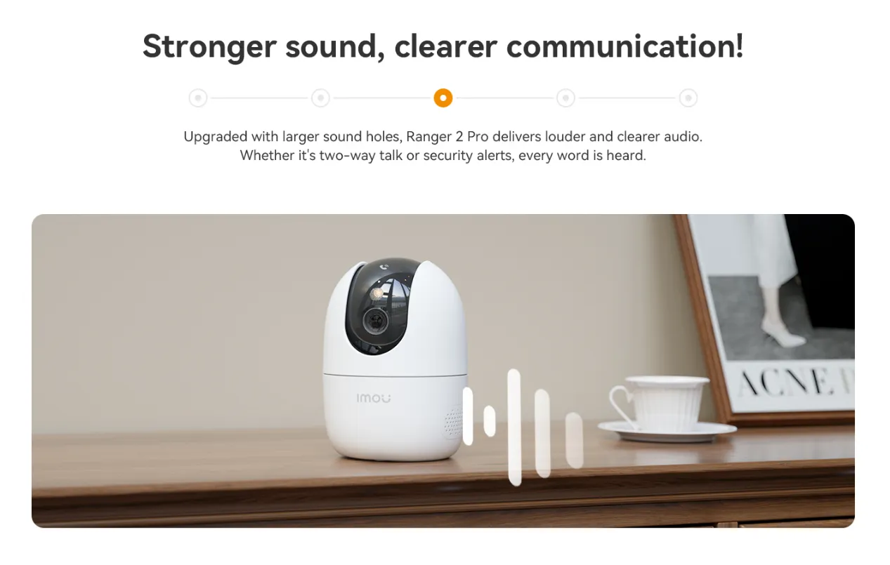Imou Ranger 2 Pro Smart Indoor Security Camera 3MP WiFi 360° Pan-Tilt ...