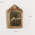 Antique Picture Frame Carved Photo Holder Oil Painting Frame Resin Photo Frame for Desktop Living S.