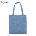 【DM bag factory Store】Rdywbu Women Jeans Tote Bag Capacity Cowboy Handbag High Wild Casual Shoulder Bag Canvas Denim Crossbody Bag. 