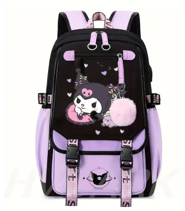 Anime%20Kuromi%20Backpack%20USB%20Patchwork%20Girl%20Boy%20Black%20Purple%20Schoolbag%20Kawaii%20Student%20School%20Bag%20Computer%20Large%20Mochilas%20Gift%20-%20Image%205