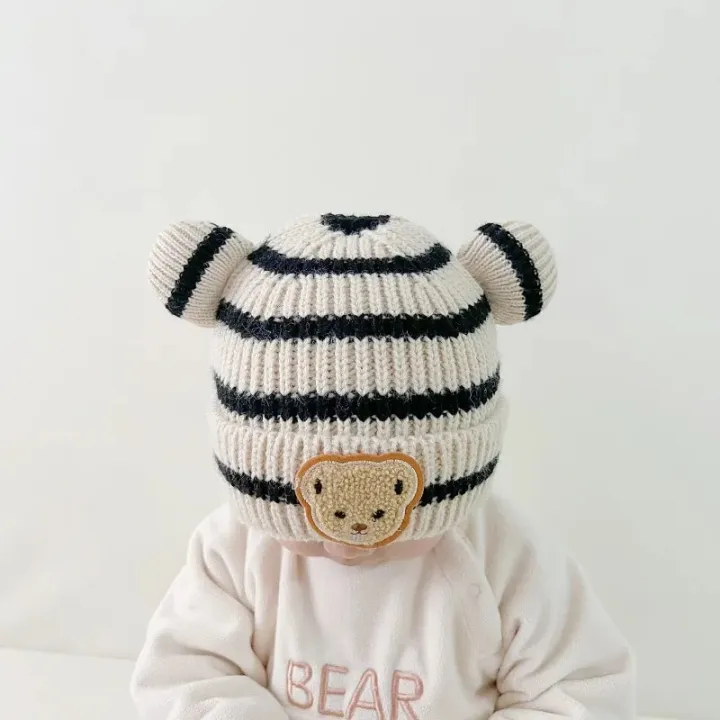 Baby%20fall%20and%20winter%20children's%20knitted%20cap%20baby%20boy%20baby%20girl%20baby%20striped%20bear%20head%20wool%20cap%20rolled%20warm%20hat%20baby%20accessories%20-%20Image%203