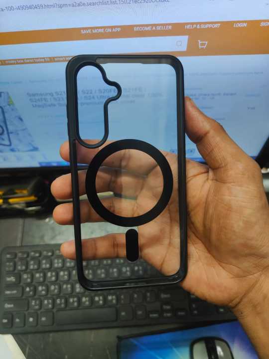 For%20Samsung%20Galaxy%20A55%20Mobile%20Cover%20MagSafe%20Compatible%20Shockproof%20Transparent%20Slim%20Fit%20Wireless%20Charging%20supported%20Frosted%20Border%20Phone%20Back%20Case%20Mobile%20Cover%20-%20Image%205