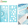 2 Pieces Multifunctional Geometric Ruler, Plastic Drawing Ruler, Transparent Multipurpose Drawing Kids Drawing Template Measuring Tool Design Ruler for Office Art Studio School.