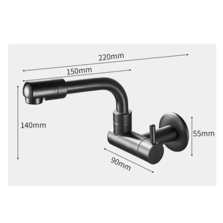 OUMERY%20360%20Degree%20Rotating%20Black%20Wall%20Mounted%20Single%20Cold%20Water%20Mixer%20Solid%20Brass%20Kitchen%20Sink%20Basin%20Faucet%20Mop%20Pool%20Water%20Taps%20-%20Image%202