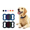 2 PCS Contrast Color Perforated Pet Collar Silicone Cover for AirTag.