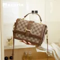 aria Women's Bag2023New All-Match Fashion Internet Celebrity Same Type Cowhide Messenger Bag HandbagS-888. 