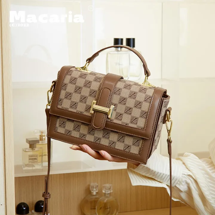 aria Women's Bag2023New All-Match Fashion Internet Celebrity Same Type Cowhide Messenger Bag HandbagS-888