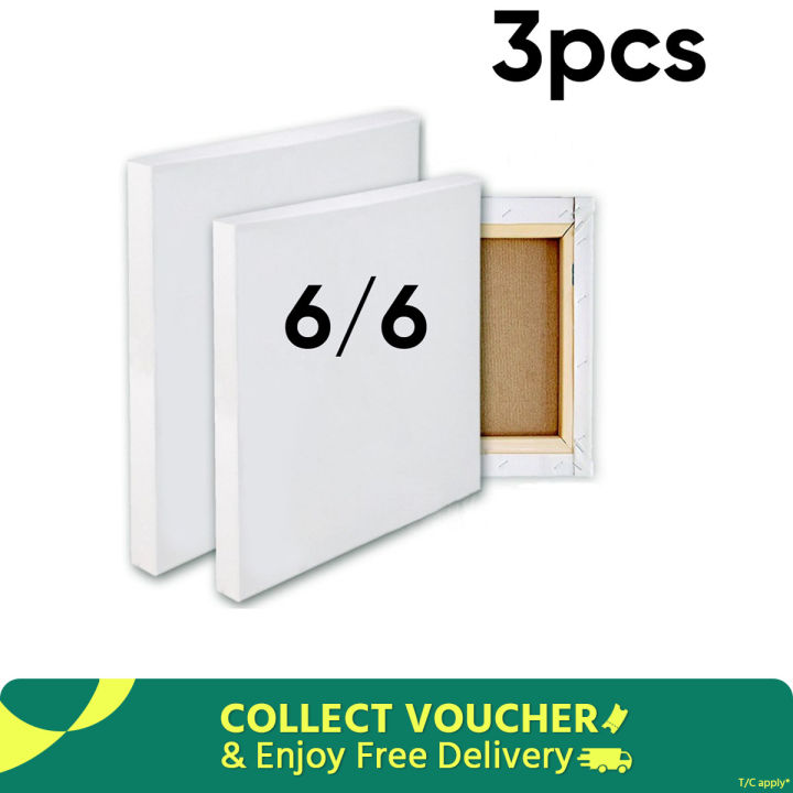 White Premium Canvas 6 X 6 Inch 3 Pcs combo pack