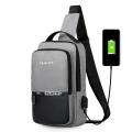 Casual Chest bag Small USB charge shoulder bag Oxford Waterproof USB charging port Nylon Cross bag for Outdoor Male. 