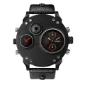 Men Quartz Sports Watch Multifunction Dual ime Zones Compass Wrist Watch. 