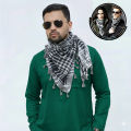 Premium Muslim Head Scarf | Soft Cotton Black White Check Haji Rumal | Unisex Arab Style Prayer Cloth, Hijab & Travel Shawl for Islamic Use + Free Gift - Mini Pocket Booklet!. 