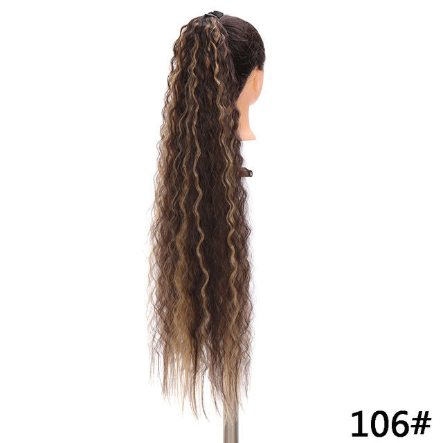 Women's%2032"super%20Long%20Corn%20Wavy%20Ponytail%20Hairpieces%20Synthetic%20Afro%20Curly%20Drawstring%20Ribbon%20Fake%20Hair%20Kinky%20Culy%20Hair%20Extensions%20-%20Image%202