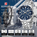 New Design REWARD VIP Business Watches for Men Stainless Quartz Wristwatches Waterproof Chronograph Luminous Sport Wrist Watch.