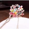 Women Girls Flower Hair stick/Hair pin with Crystal Tassle Chain Flower by Zayan fashion.