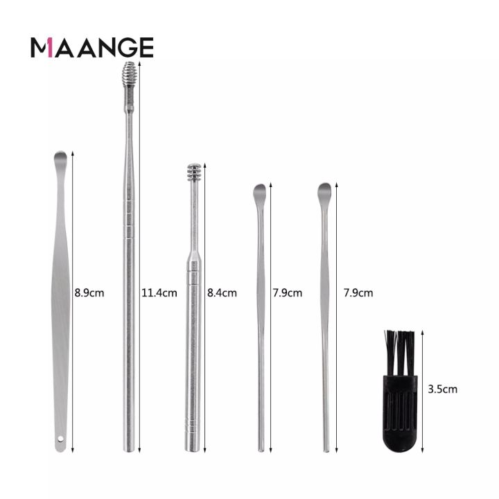 MAANGE%206PCS%20Ear%20Cleaner%20Ear%20pick%20Set%20Ear%20Wax%20Remover%20Ear%20Curette%20Spiral%20Ear%20Spoon%20Ear%20Cleaning%20Tools%20-%20Image%203