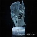 Exclusive for Cross-Border Batman Jack Series 3D Table Lamp LED Lamp Creative Gift Visual Stereo Seven-Color Night Light.
