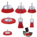 7 Pack Nylon Filament Abrasive Wire Brush Nylon Brush with 1/4 Inch Hex , Nylon Set. 