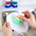 Kitchen Plastic Scrubber Liquid Soap Dispensing Cleaner Palm. 