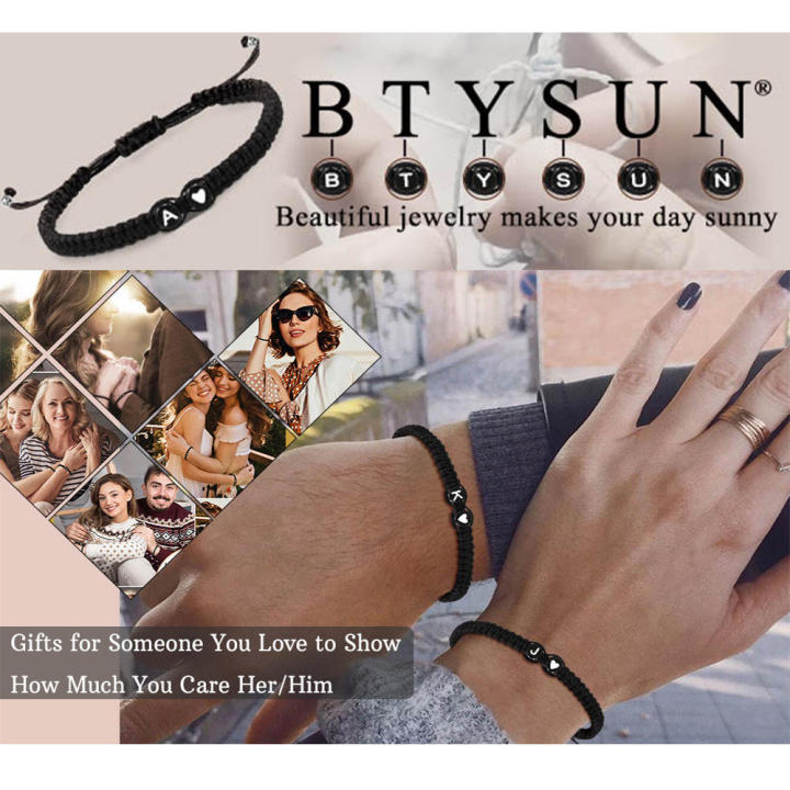 Black%20And%20White%20Peach%20Heart%2026%20Letter%20Woven%20Bracelet%20Simple%20And%20Versatile%20Ins%20Style%20Love%20Couple%20Bracelet%20Bracelet%20Bracelet%20-%20Image%204