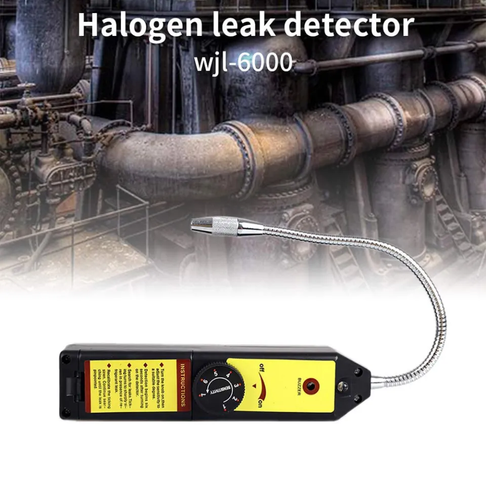 Refrigerant Leak Detector HVAC, WJL-6000Pro Freon Leak Detector Freon Sniff Halogen Gas Leak Detector, Higher Sensitivity (up to 0.14oz/year) R22 R410A R134A R1234YF CFCs HCFCs HFCs