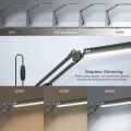 Swing Arm Lamp LED Desk Lamp with Clamp Eye-Care Dimmable Light 3 Color Modes Modern Architect USB Clip-on Table Lamp For Study.