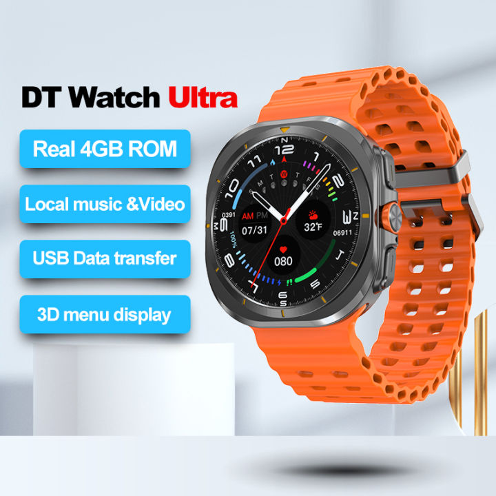 2024 DT Watch Ultra 7 Smart Watch USB Data Transfer 4GB 3D Vision TWS Men Smartwatch Women Bluetooth Call Wireless Charging