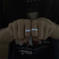 Luminous Love Heart Ring Glow In Dark Fashion Adjustable Couples Rings Silver Color Pink Blue Light Jewelry Gift For Lover. 