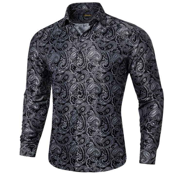Luxury%20Silk%20Shirts%20for%20Men%20Black%20Silver%20Paisley%20Wedding%20Prom%20Party%20Button%20Down%20Collar%20Dress%20Shirt%20Blose%20Men%20Clothing%20-%20Image%204