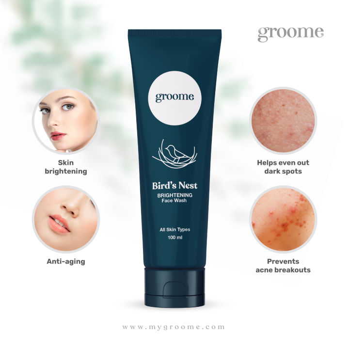 Groome%20Bird%E2%80%99s%20Nest%20Brightening%20Face%20Wash%20daily%20face%20wash%20deep%20cleansing%20bright%20skin%20reduce%20dark%20spots%20improved%20skin%20creamy%20texture%20all%20skin%20types%20-%20Image%204