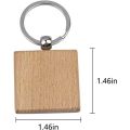 ARELENE 30Pcs Blank Square -Shaped Wooden Keychain DIY Wood Keychains Key Tags DIY Gifts. 