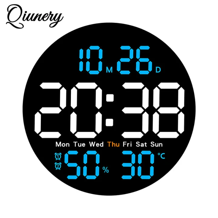 Qiunery%20LED%20Wall%20Clock%20With%20Remote%20Control%20Auto%20Dimming%2010%20Level%20Brightness%20Digital%20Alarm%20Clock%20For%20Home%20Farmhouse%20Office%20-%20Image%209