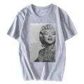 T-Shirt Marilyn Monroe Tattoo White The Happiness Is Have My TShirt New Top Christmas Gifts Men Tee Funny Shirt. 