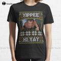 Yippee Ki Yay Ugly Christmas Sweater Die Hard Tribute Classic T-Shirt Custom Aldult Teen Unisex Digital Printing Tee Shirt. 