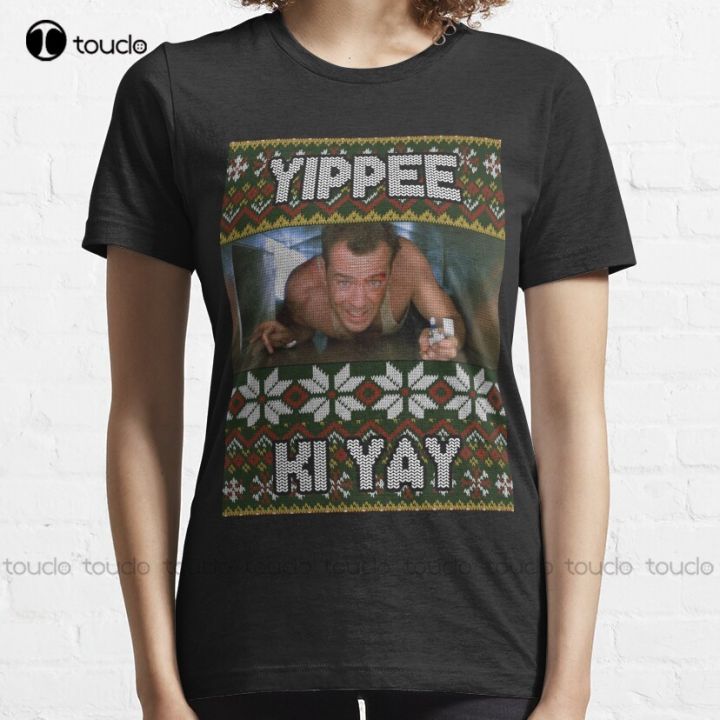 Yippee%20Ki%20Yay%20Ugly%20Christmas%20Sweater%20Die%20Hard%20Tribute%20Classic%20T-Shirt%20Custom%20Aldult%20Teen%20Unisex%20Digital%20Printing%20Tee%20Shirt%20-%20Image%202