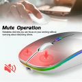 LED Wireless Mouse Bluetooth-compatible Slim Rechargeable Silent Mice RGB Ergonomic Gaming mouse for Computer Laptop PC 2.4GHz.