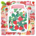 50pcs Cute Sweet Strawberry Stickers Notebook Scrapbooking Aesthetic Cartoon Sticker Ins Style Candy Vinyl Decals for Kids Girl. 
