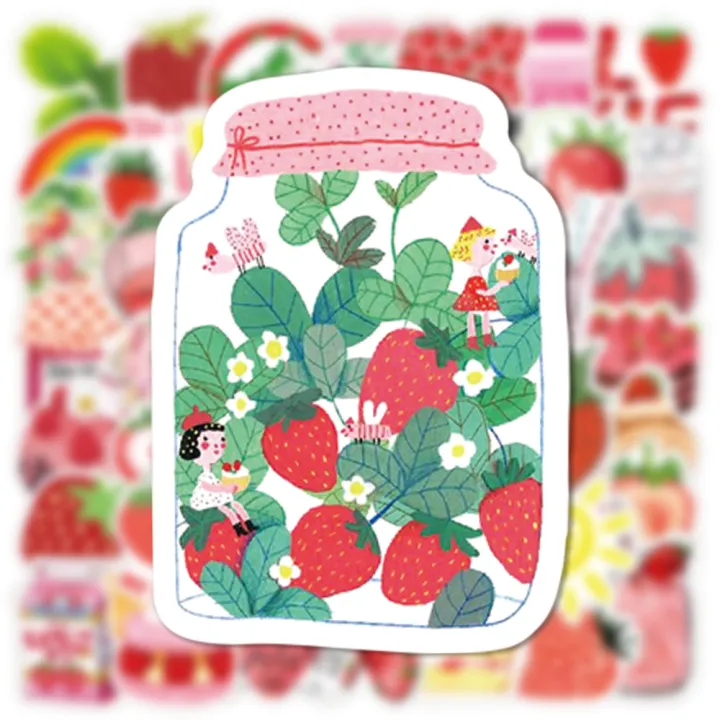 50pcs%20Cute%20Sweet%20Strawberry%20Stickers%20Notebook%20Scrapbooking%20Aesthetic%20Cartoon%20Sticker%20Ins%20Style%20Candy%20Vinyl%20Decals%20for%20Kids%20Girl%20-%20Image%203