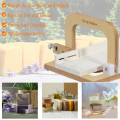 DIY Soap Making Wooden Wire Cutter, Adjustable Stainless Steel Tool for Cutting Soap, Candles, and Cheese. 