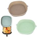 1/2pcs Silicone Air Fryers Oven Baking Tray Pizza Fried Chicken Airfryer Silicone Basket Reusable Airfryer Pan Liner Accessories.