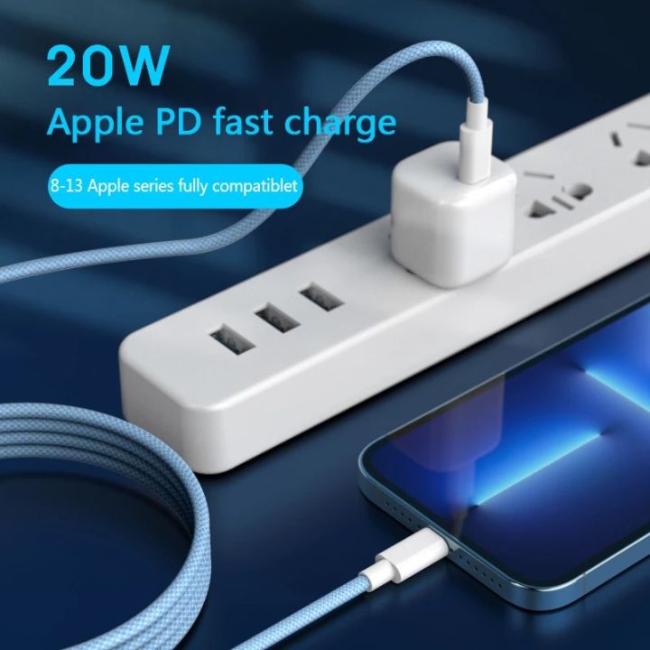 CASIFY%20PDC02%2020W%20USB%20C%20To%20Lightning%20Fast%20Charging%20Cable%2020W%20Braided%20Cable%20iPhone%20Cable%20iPad/Mac%20Cable%20PD%20Cable%20Type%20C%20to%20Lightning%20Cable%2020Watt%201M%20White%20-%20Image%202