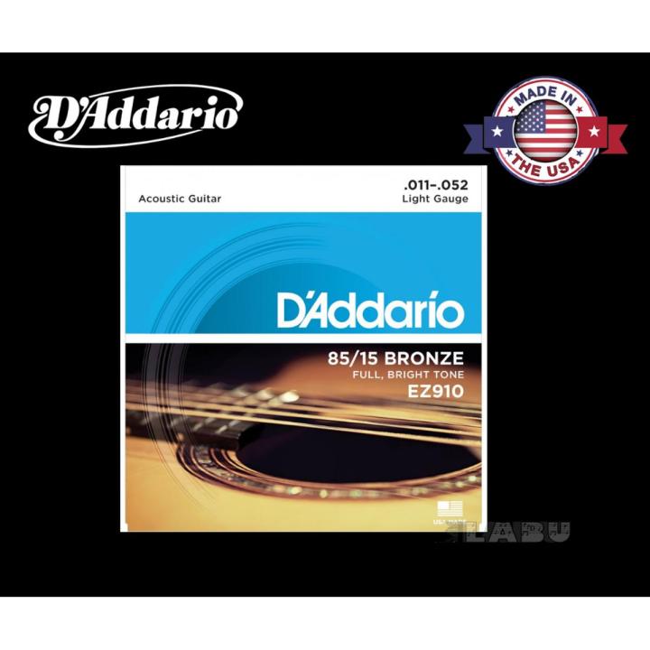 D'Addario EZ910 85/15 Bronze Acoustic Guitar Strings, 11-52 Light