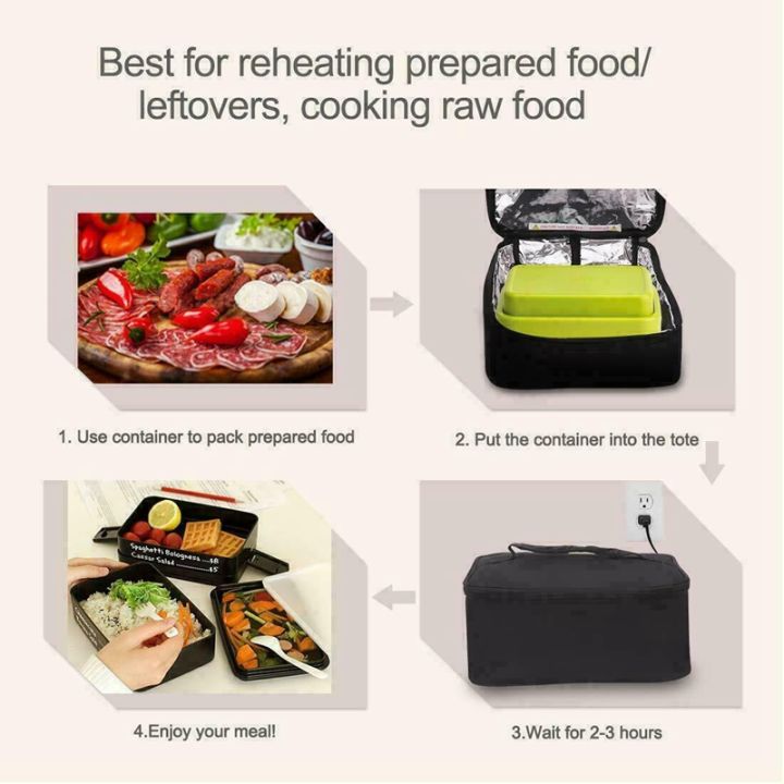 Portable%20Food%20Warmers%20Electric%20Heater%20Lunch%20Box%20Mini%20Oven%2012V%20Car%20Power%20Black%20-%20Image%203