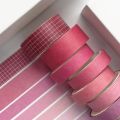 8 pcs/set Solid Color Basic Grid Lines Washi Tape Cute Masking Adhesive Tape Diy Scrapbooking Art Supplies Decor Stationery. 