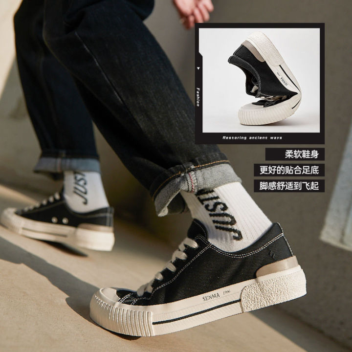 Senma%20Canvas%20Shoes%20Men's%20Summer%20Breathable%20Thin%20Trendy%20All-Match%20Low%20Top%20Black%20White%20Sneakers%20Couple%20Casual%20Shoes%20Women%20-%20Image%205