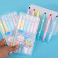 Weibo Stationery Student Color Double-Headed Fluorescent Pen Marking Pen Points Children's Good-looking Cute Journal Pen. 