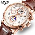 LIGE Luxury Mens Watches Business Fashion Leather Quartz Watch For Men Casual Waterproof Luminous Chronograph Relogio Masculino 8974.