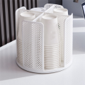 Coffee Cup Dispenser 360 Degree Rotatable Paper Cup and Lid Holder Plastic 4 Compartment Cup Lid Organizer for Kitchen B Easy to Use. 