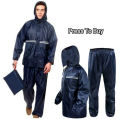 Double Layer Waterproof Chaina Raincoat free  Size - Black and Blue. 