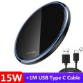 15W 10W Wireless Charger Pad Metal Glass Mirror For Samsung S20 S21 Ultra Note 10Plus S9 S8 Huawei Mobile Phone Wireless Charger.