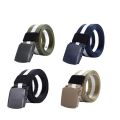Men's Striped Canvas Belt with Lightweight Nylon and Hard Plastic Buckle – 120cm Outdoor Sports and Leisure Belt.. 